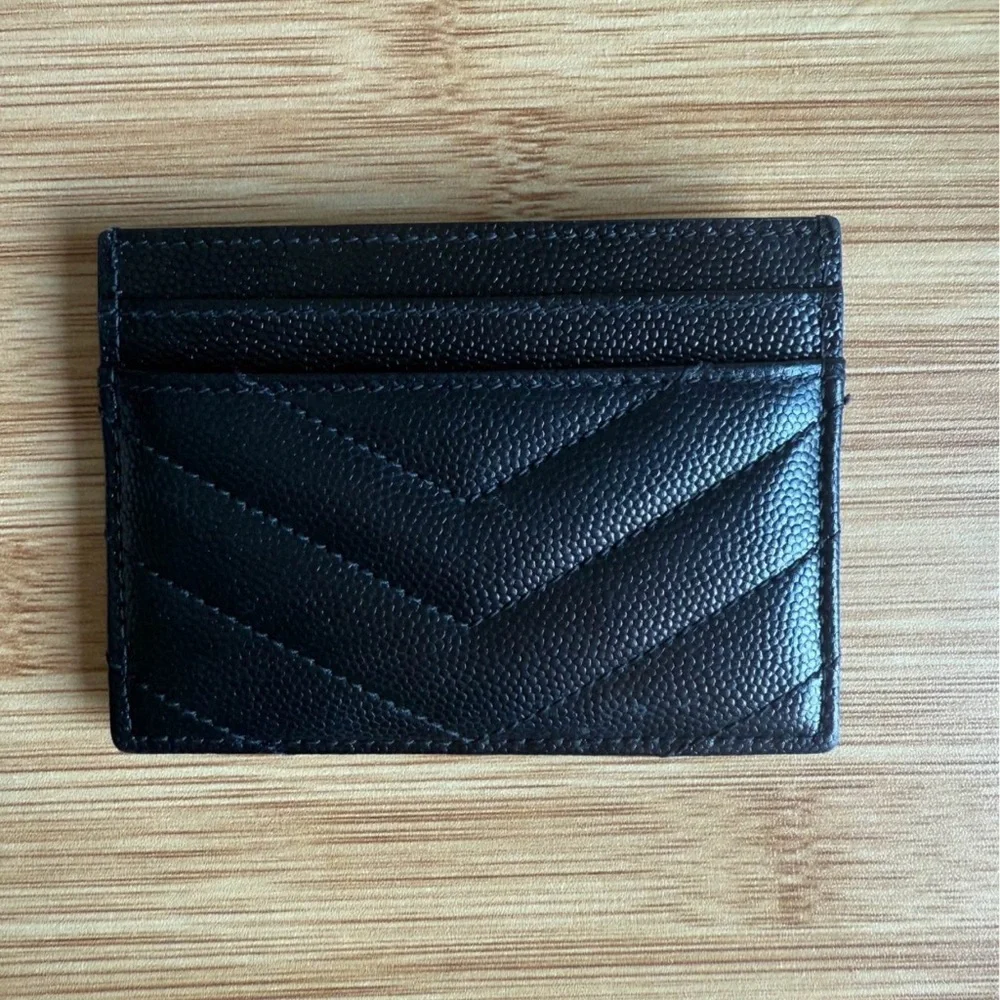 YSL Cassandre Matelasse Card Case in Grain De Poudre Embossed Leather - Picture 3 of 14